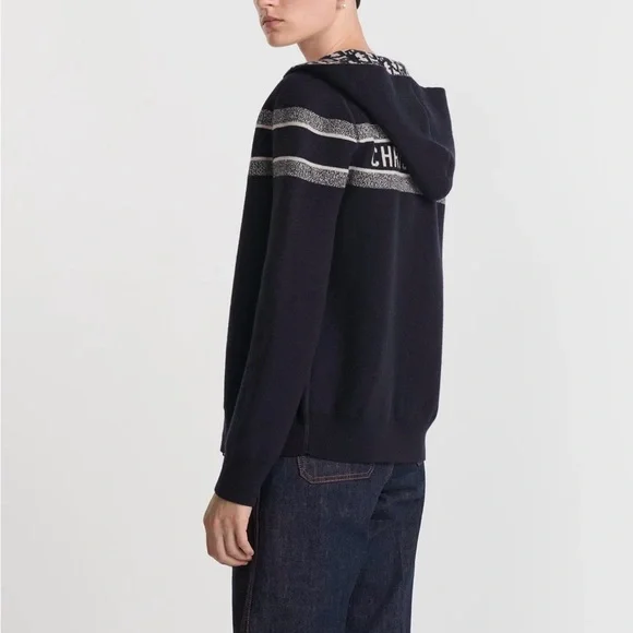 Dior Reversible Zipper Cardigan with Hood in Multicolor  Cashmere - Picture 4 of 15